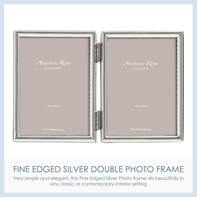 Addison Ross, Essentials Photo Frame, Silver Plate Double, 2 x 3 Inches - Image 4